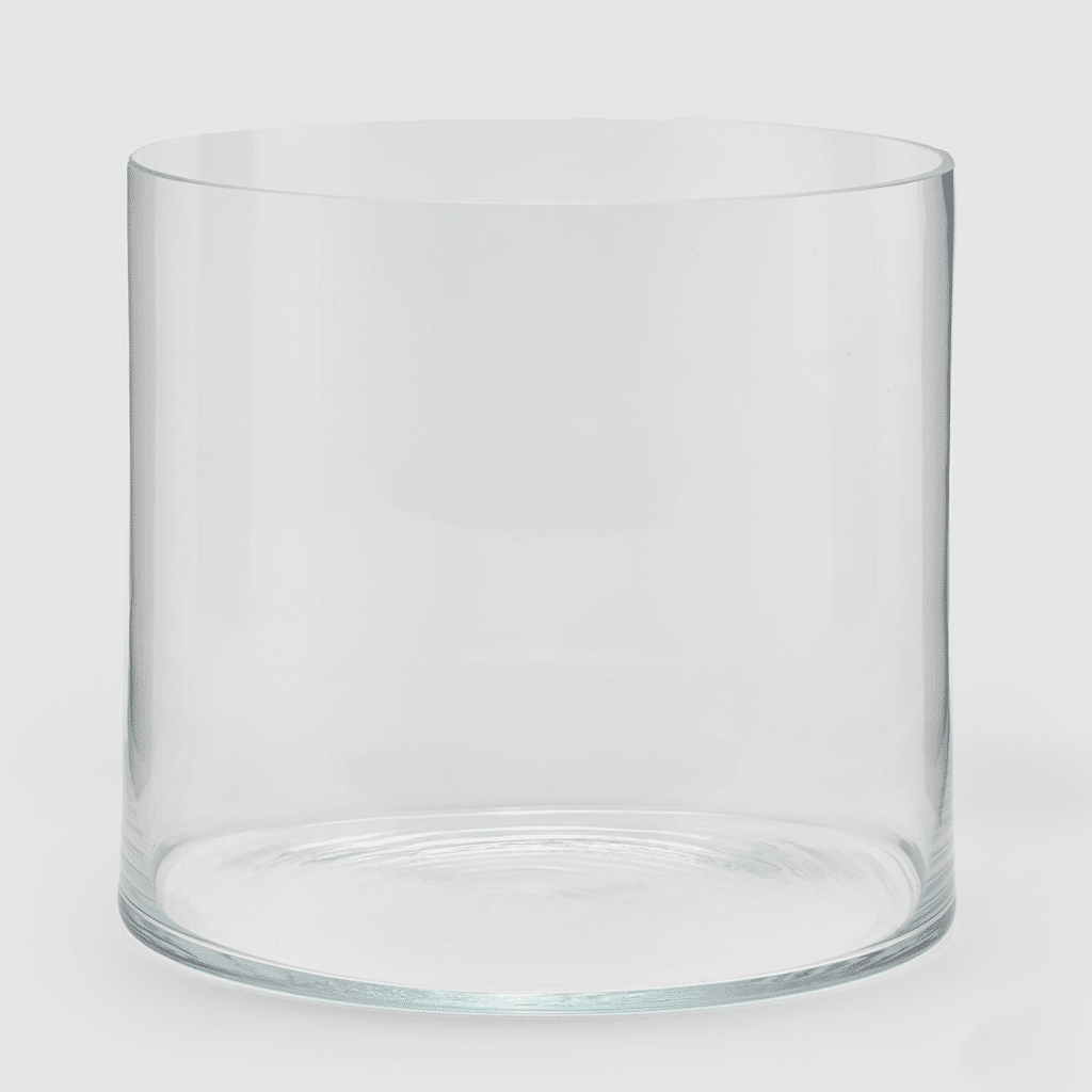 Jarrón Cristal Cilíndrico Transparente Grande – Decoco Flower Shop