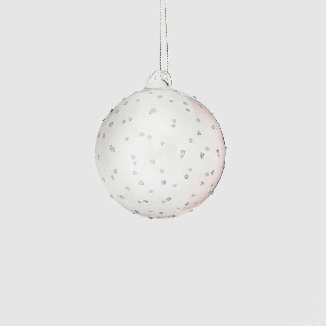 Bolas de cristal puntos purpurina plateados