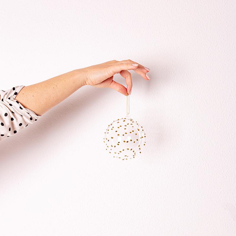 Bola de cristal puntos purpurina dorada Varios Tamaños